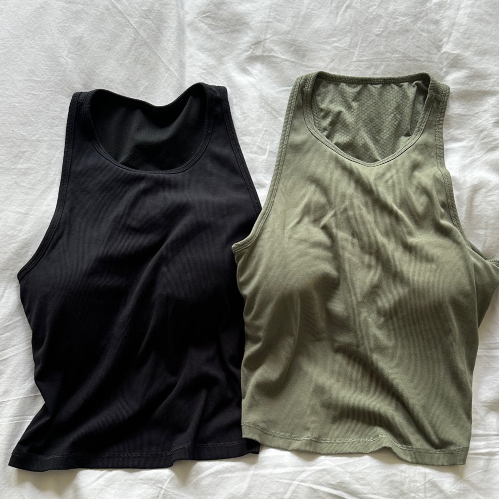 Vuori Black and Olive Tank Tops